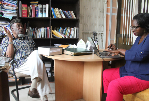 Mwanasheria nguli na mtunzi wa vitabu, Profesa Abdallah Saffari, akizungumza katika mahojiano maalum na mhariri wa habari wa gazeti hili, Arodia Peter ofisini kwake jijini Dar es Salaam mwishoni mwa wiki.